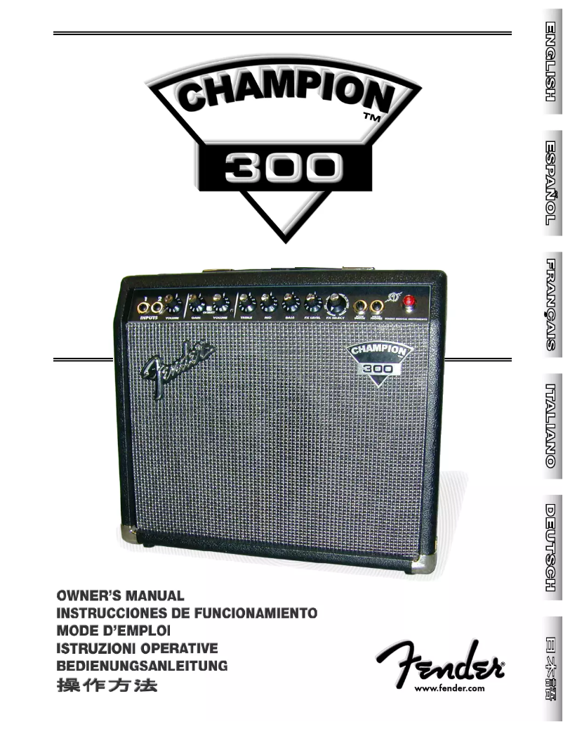 Image de la première page du manuel de l'appareil Champion 300