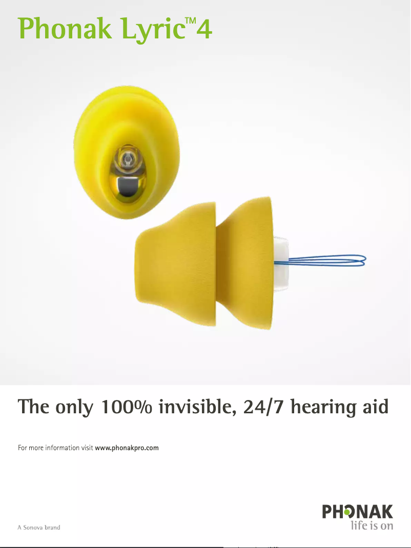 Page 1 de la notice Fiche technique Phonak Lyric
