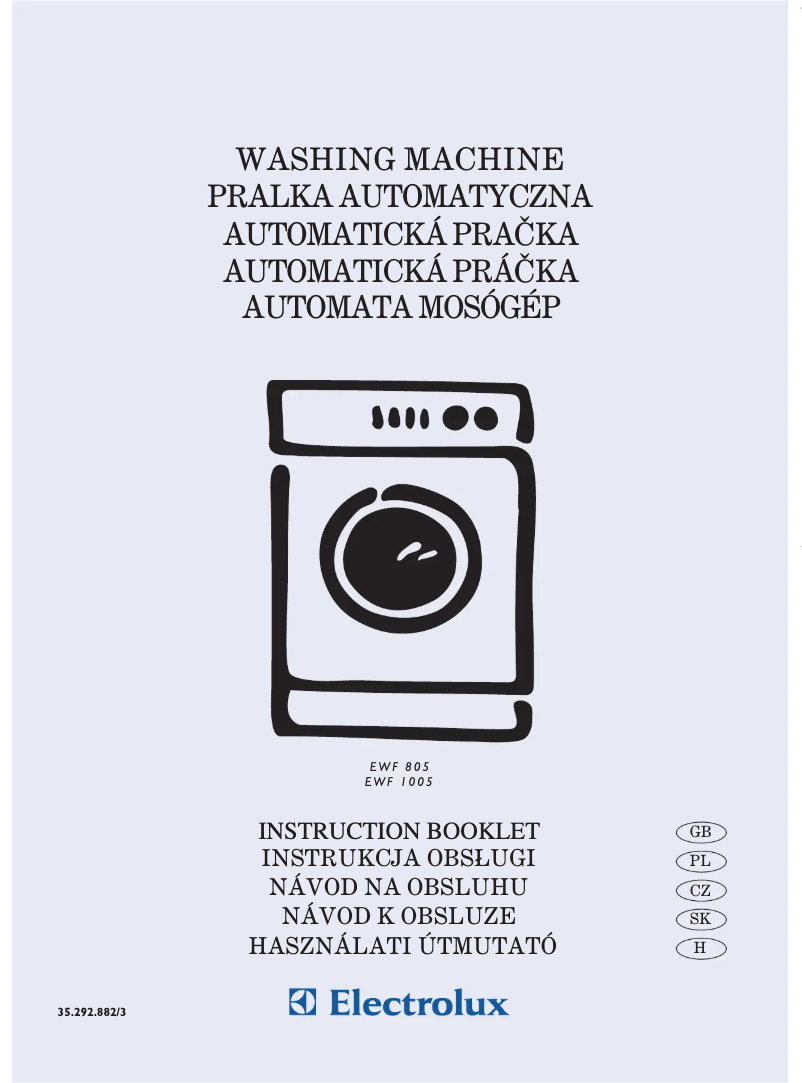 Page n°1 - Manuel utilisateur Electrolux EWF1005