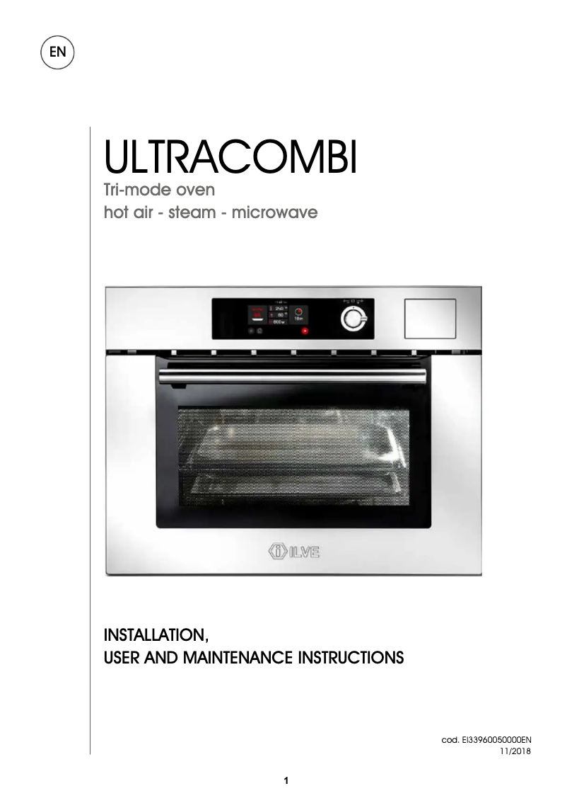 Page n°1 - Manuel utilisateur Ilve 645SNHSW/AWB
