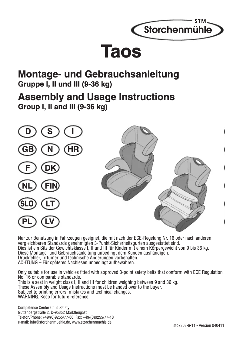 Image de la première page du manuel de l'appareil Taos