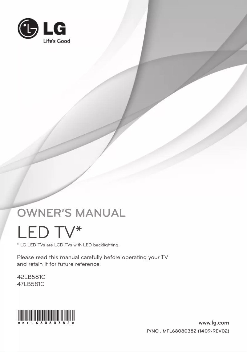 Page n°1 - Manuel utilisateur LG 47LB581C