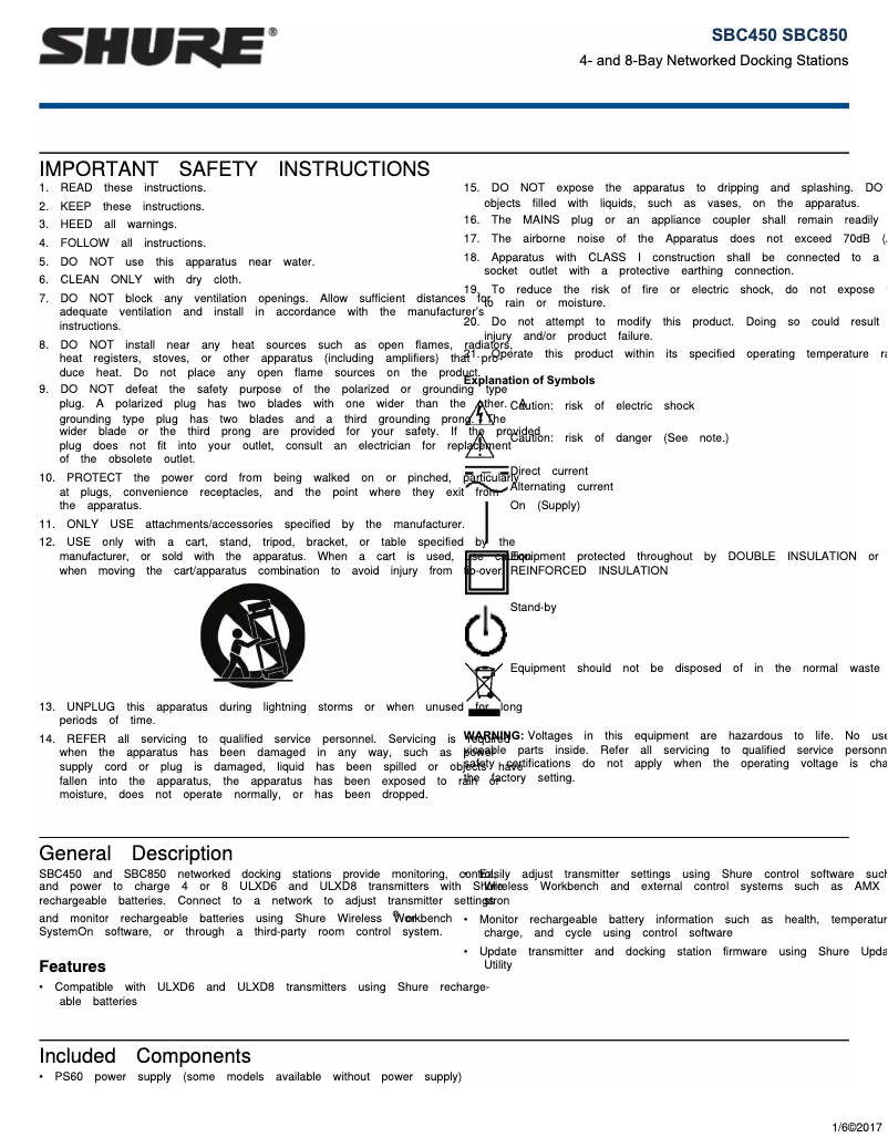 Image de la première page du manuel de l'appareil SBC850