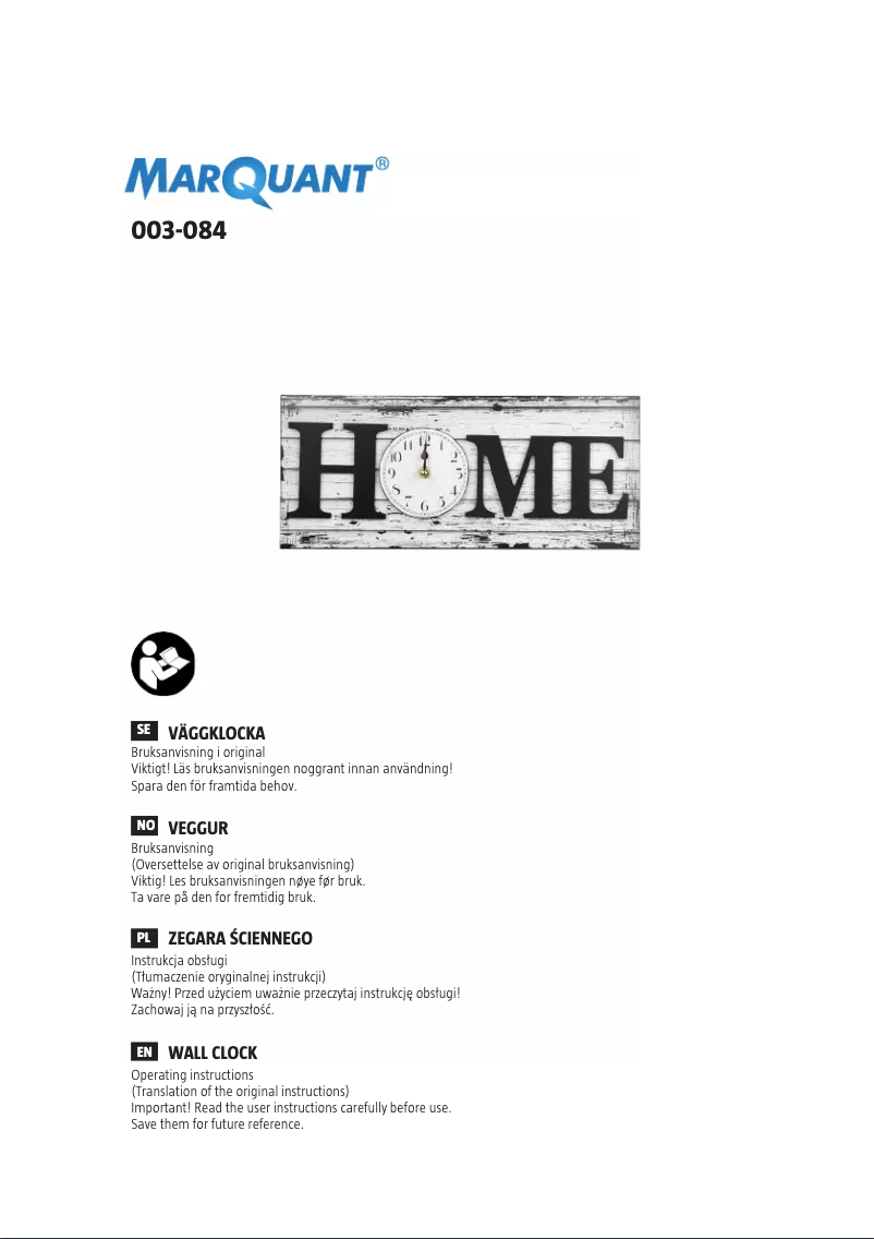 Página 1 del manual Manual de usuario Marquant 003-084