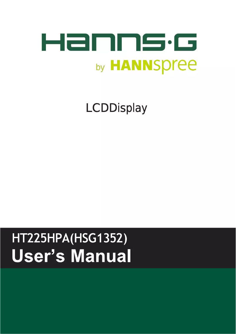 Página 1 del manual Manual de instrucciones Hannspree HT 225 HPA