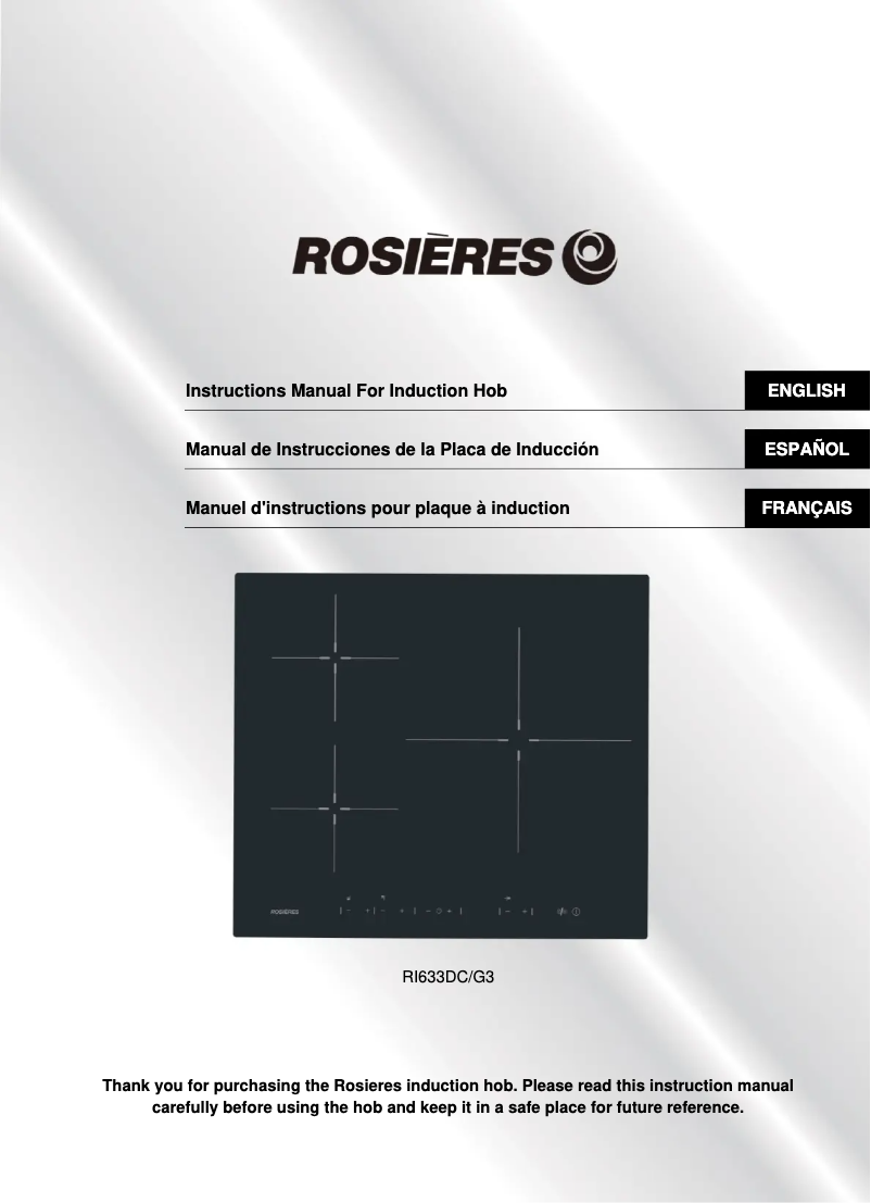 Page n°1 - Manuel utilisateur Rosieres RI 633 DC