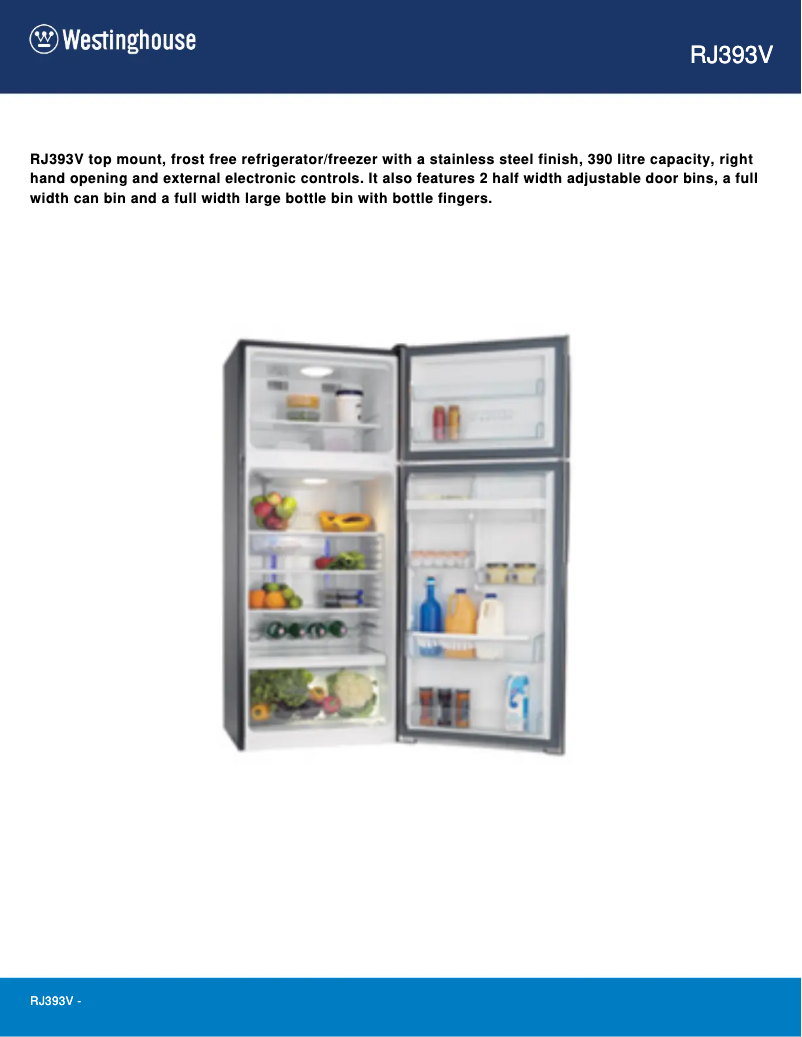 Image de la première page du manuel de l'appareil RJ393V