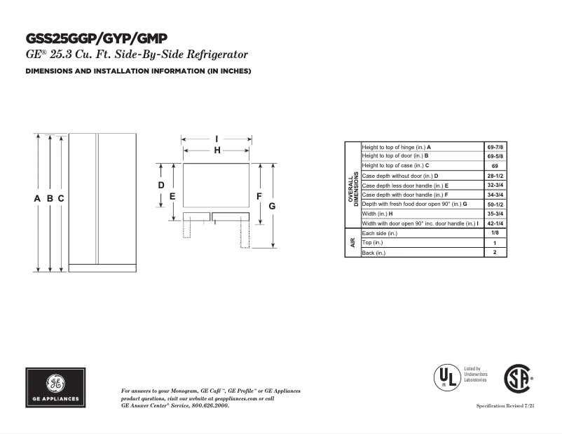 Imagen de la primera página del manual del dispositivo GSS25GYPFS