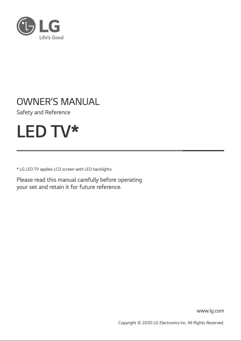 Página 1 del manual Manual de usuario LG 49NANO86CNA