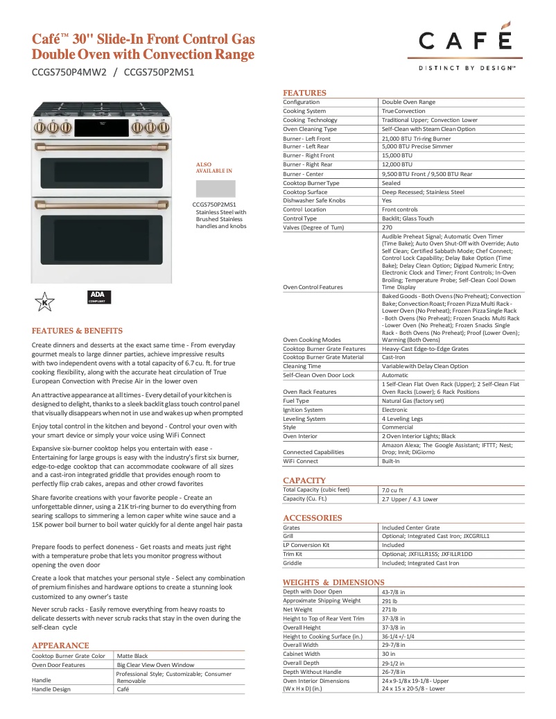 Image de la première page du manuel de l'appareil CCGS750P2MS1