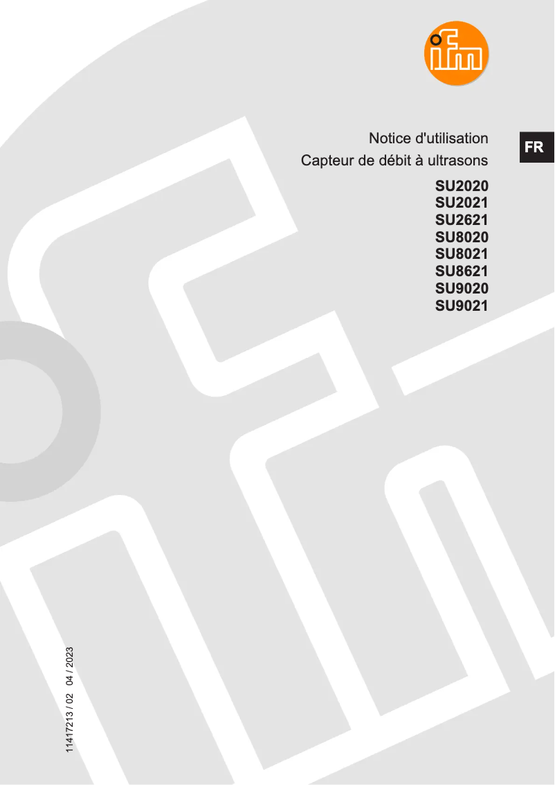 Page n°1 - Manuel utilisateur IFM SU9020