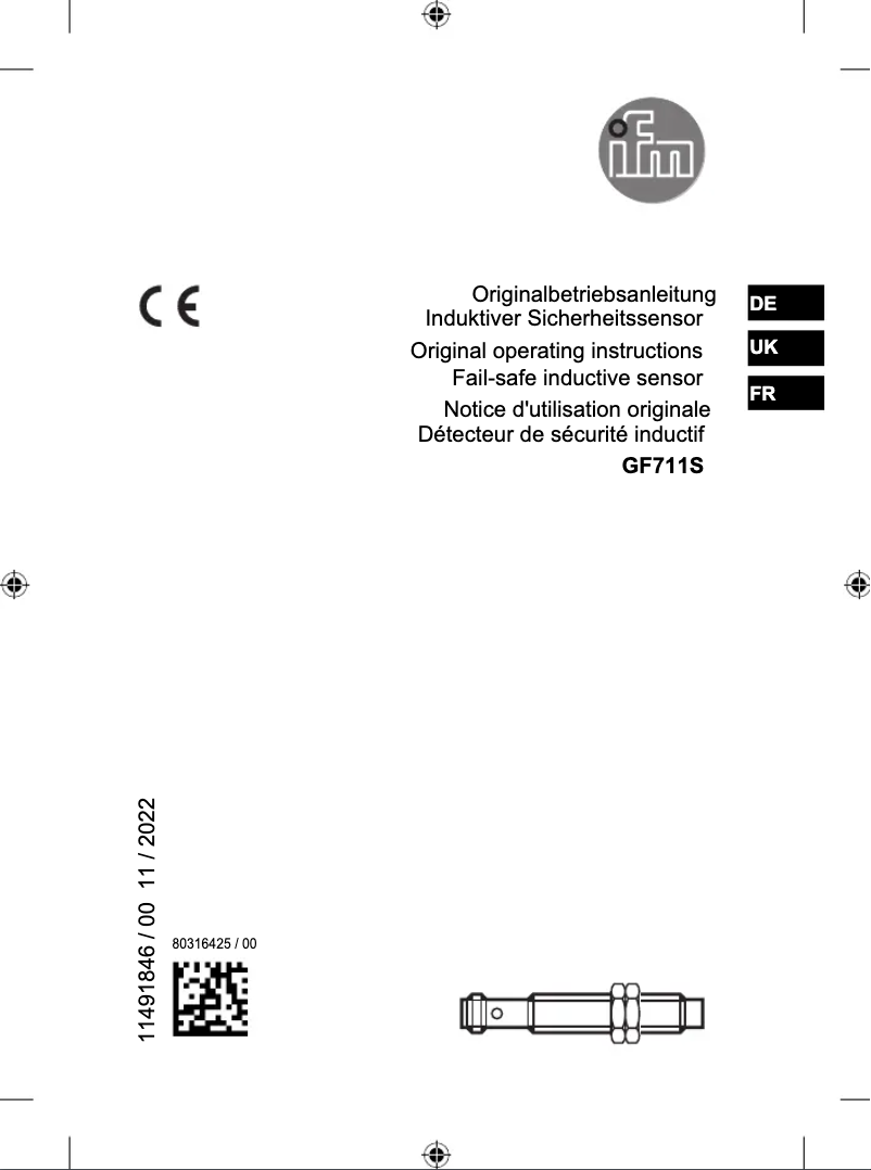 Image de la première page du manuel de l'appareil GF711S