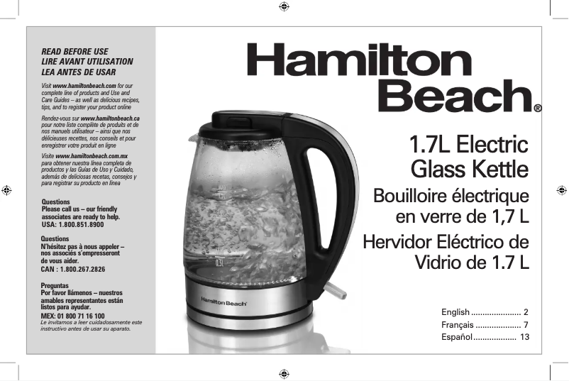 Page n°1 - Manuel utilisateur Hamilton Beach 40869