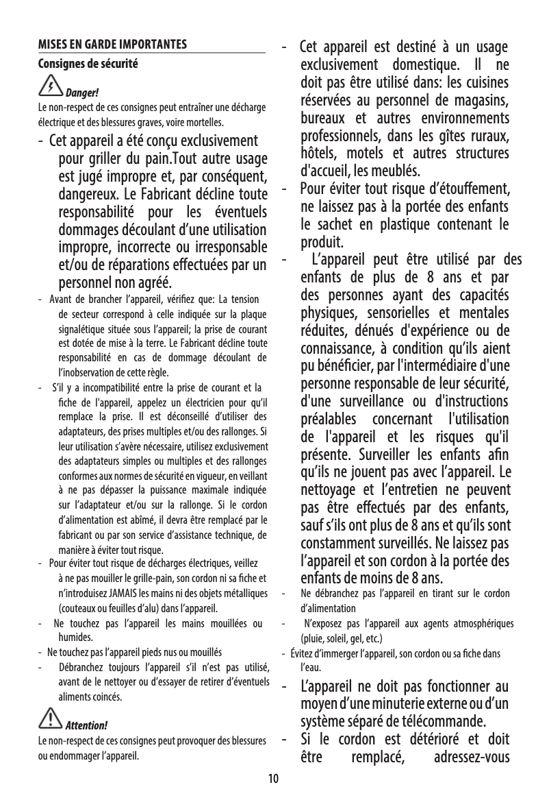 Page n°1 - Manuel utilisateur DeLonghi Icona CTO 2003