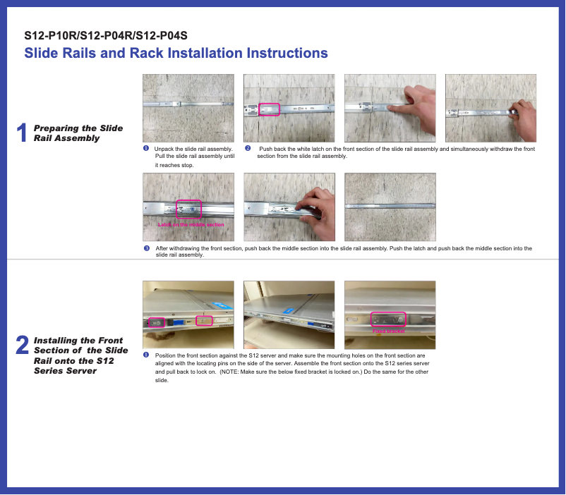 Page 1 de la notice Guide d'installation Gigabyte S12-P10R