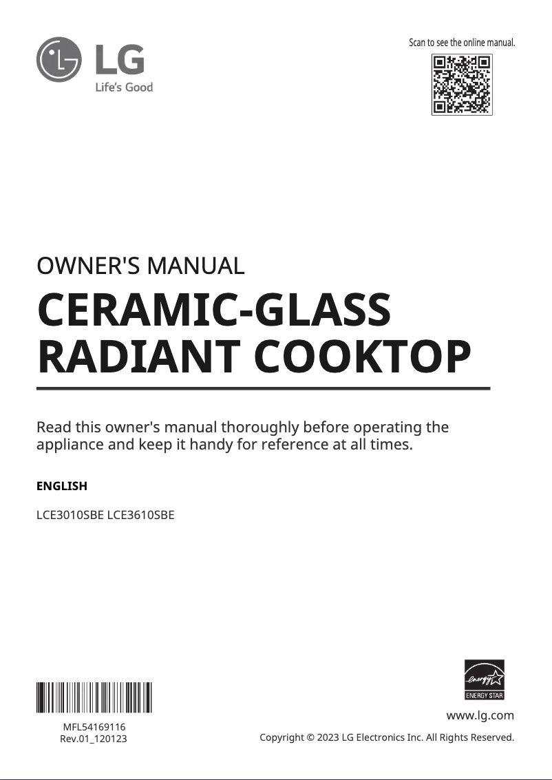 Image de la première page du manuel de l'appareil LCE3010SBE