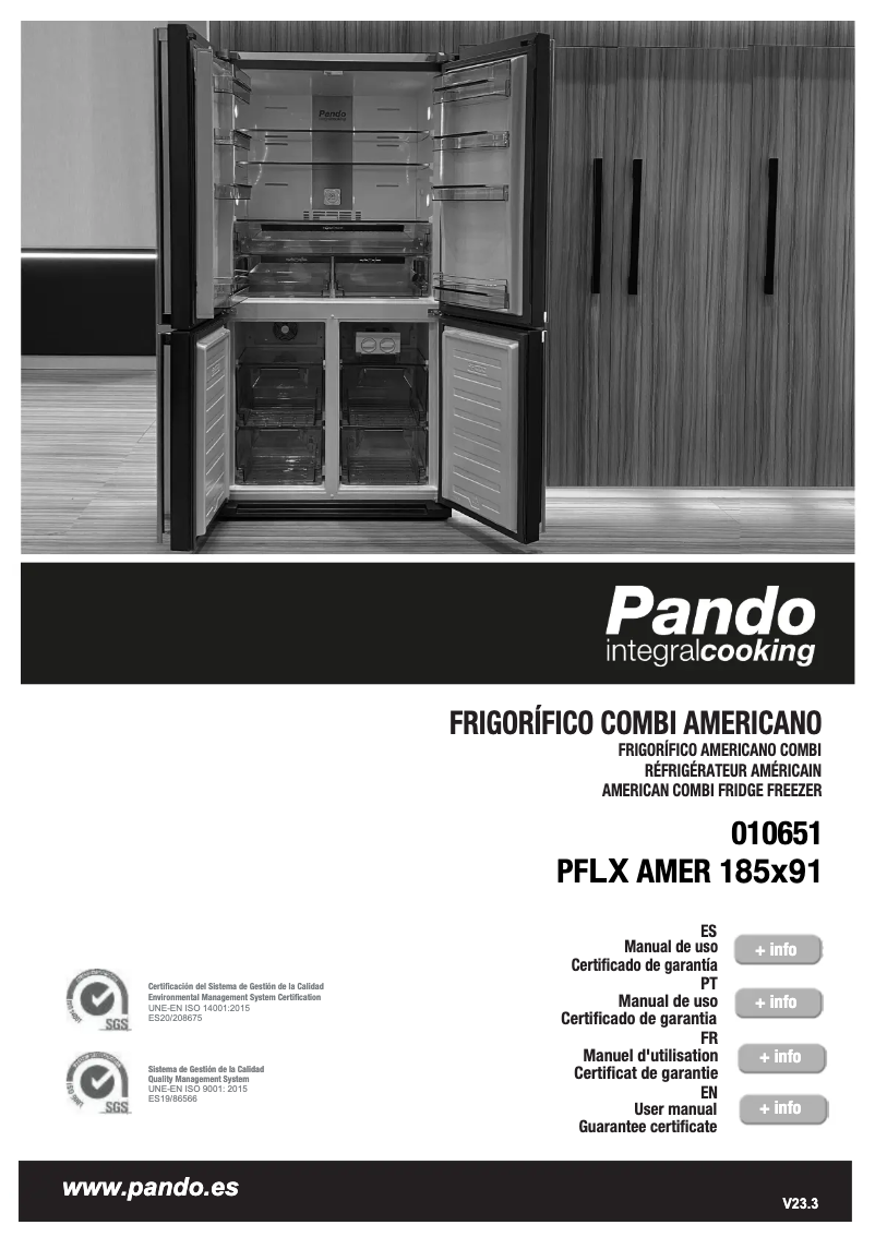 Image de la première page du manuel de l'appareil PFLX AMER