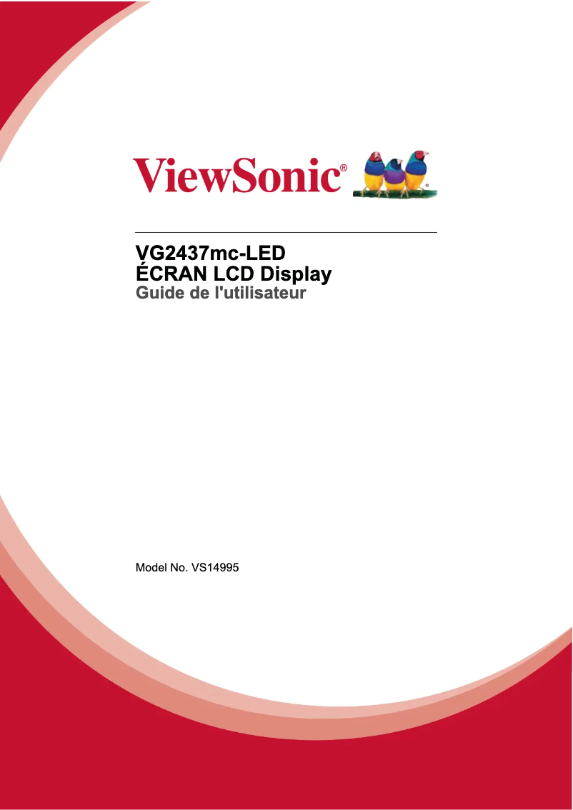 Page 1 de la notice Manuel utilisateur Viewsonic VG2437mc-LED