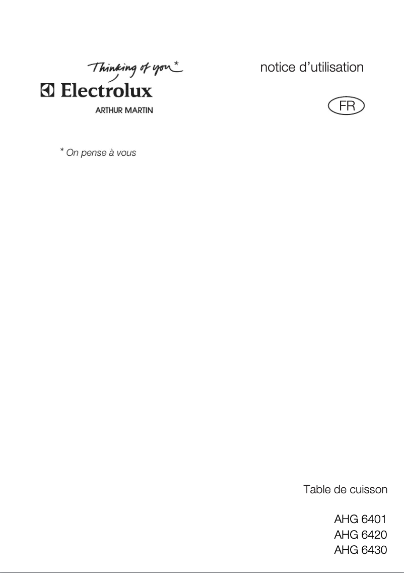 Page n°1 - Manuel utilisateur Arthur Martin-Electrolux AHG6430X