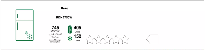 Page 1 de la notice Label énergétique Beko RDNE750W