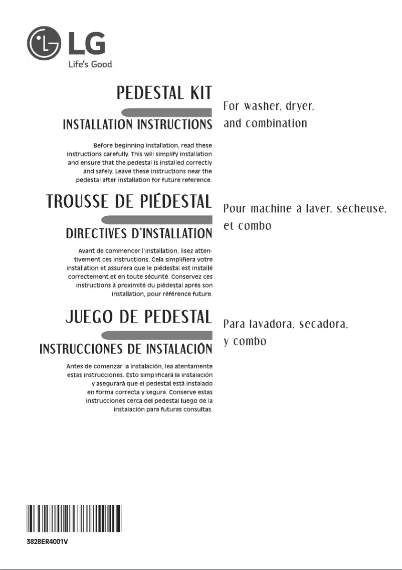 Page 1 de la notice Manuel utilisateur LG WDP5K