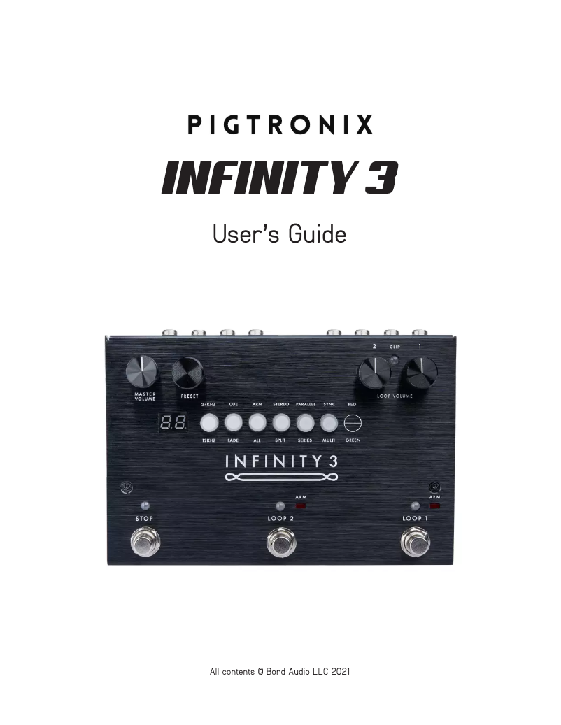 Page n°1 - Manuel utilisateur Pigtronix Infinity 3