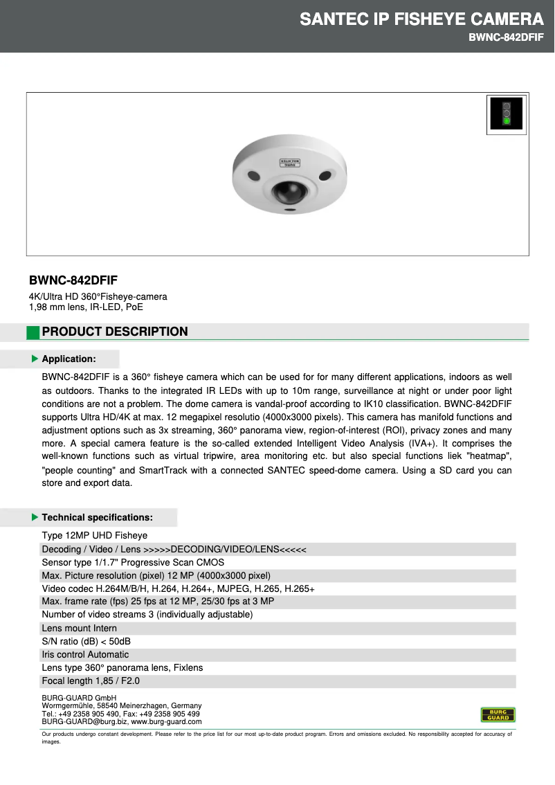 Image de la première page du manuel de l'appareil BWNC-842DFIF