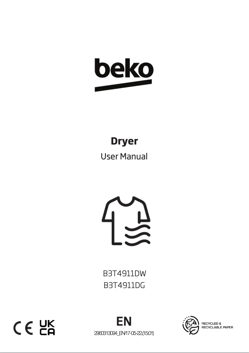 Page 1 de la notice Mode d'emploi Beko B3T4911DG