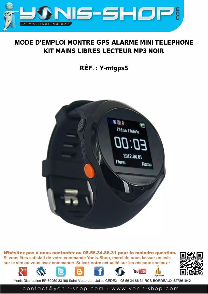 Image de la première page du manuel de l'appareil Y-MTGPS5