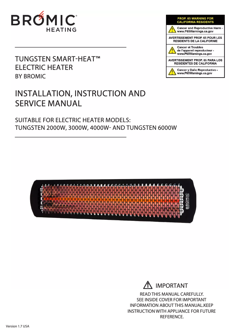 Page n°1 - Guide d'installation Bromic BH0420031