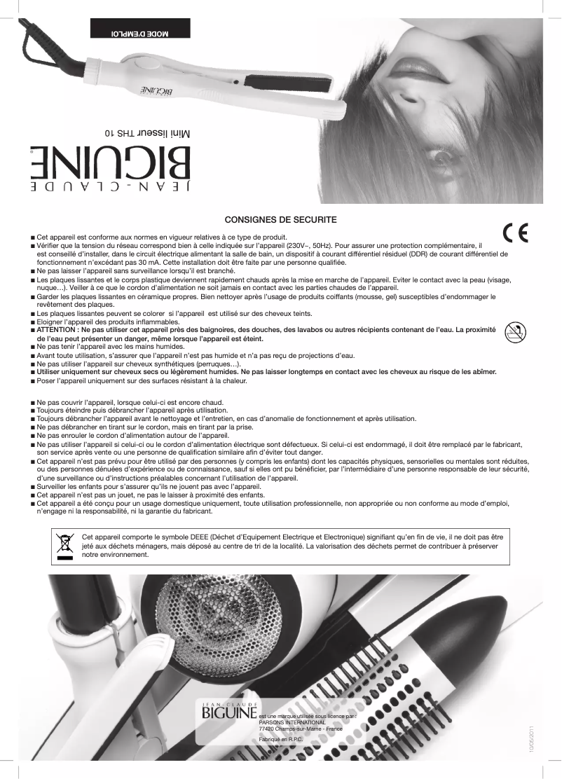 Image de la première page du manuel de l'appareil THS 10