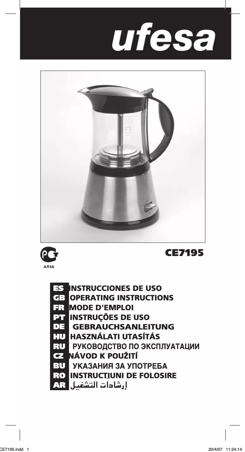 Page 1 de la notice Manuel utilisateur Ufesa Naturale CE7195