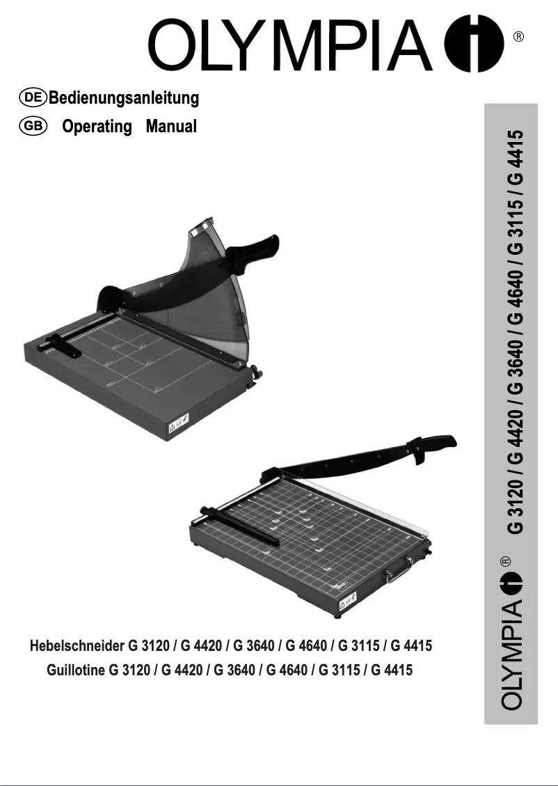 Page n°1 - Manuel utilisateur Olympia G 3640