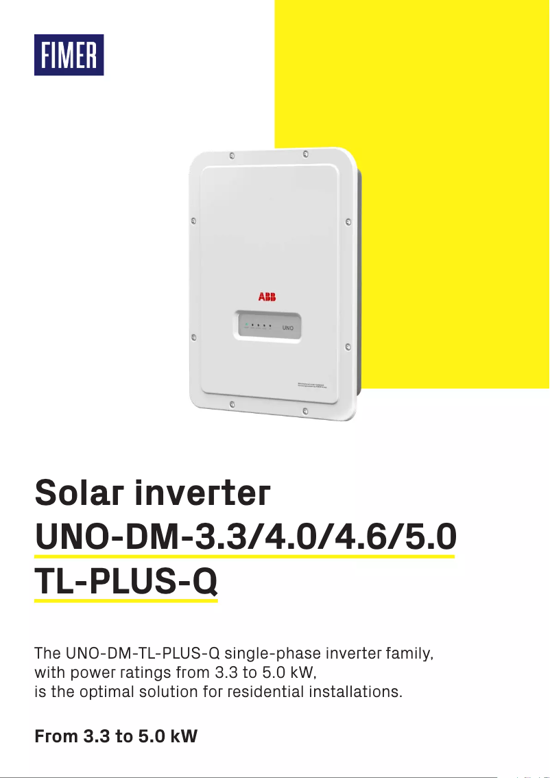 Image de la première page du manuel de l'appareil UNO-DM-4.0-TL-PLUS-Q