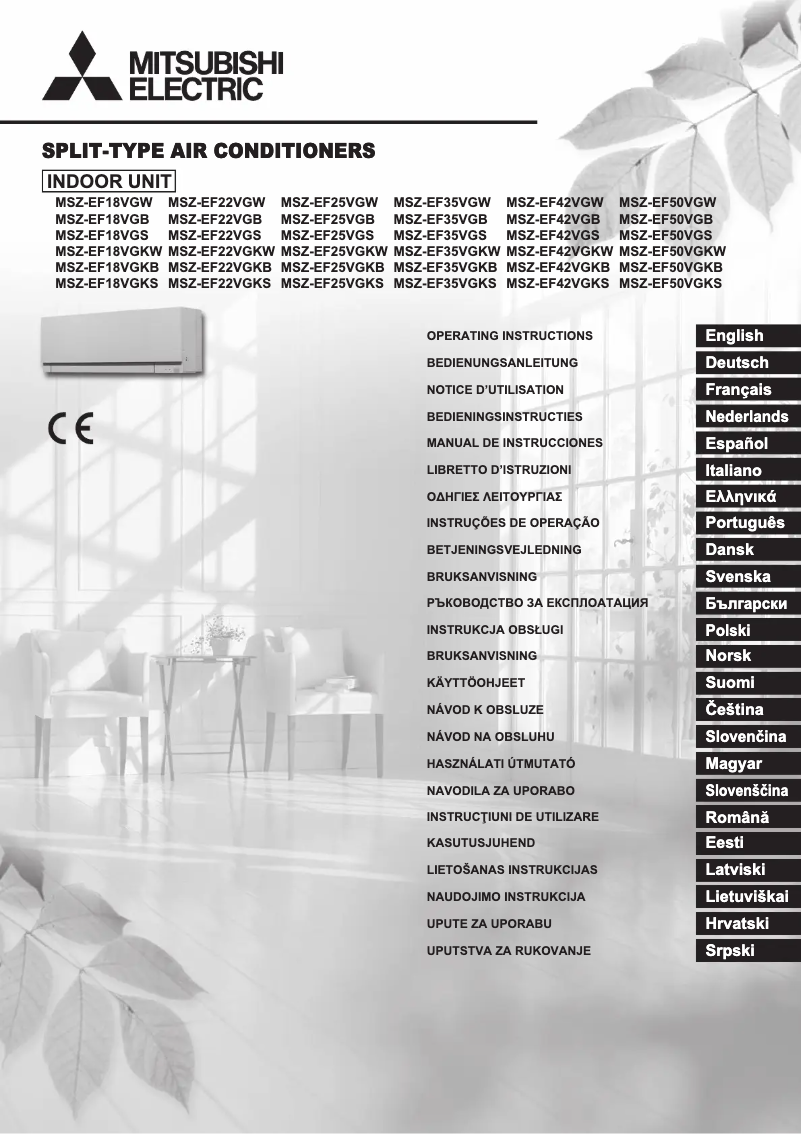 Page 1 de la notice Manuel utilisateur Mitsubishi MSZ-EF42VGKW