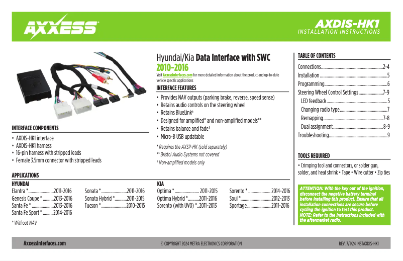 Page 1 de la notice Manuel utilisateur AXESS AXDIS-HK1