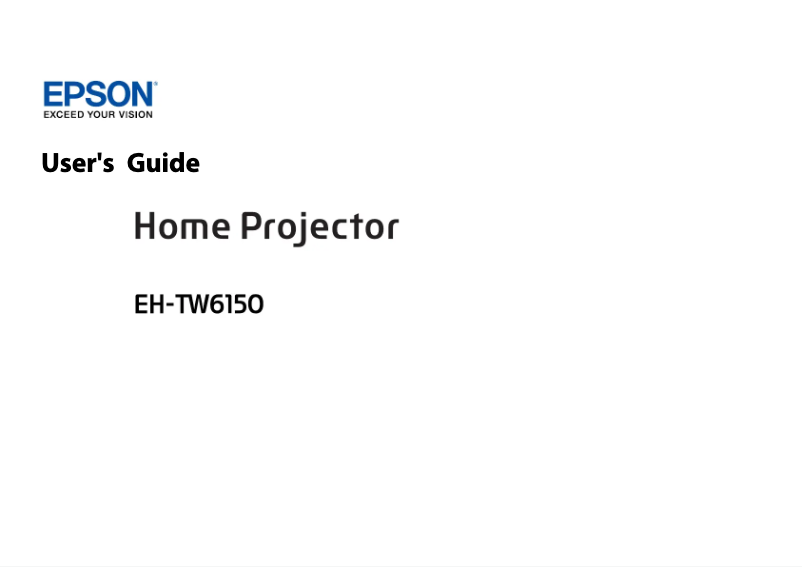 Página 1 del manual Manual de instrucciones Epson EH-TW6150