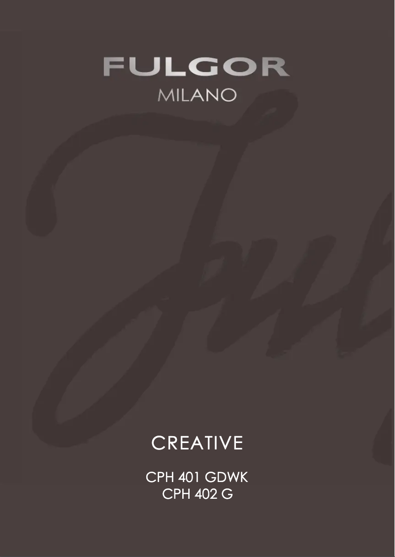 Page 1 de la notice Manuel utilisateur Fulgor Milano CPH 401 G DWK X