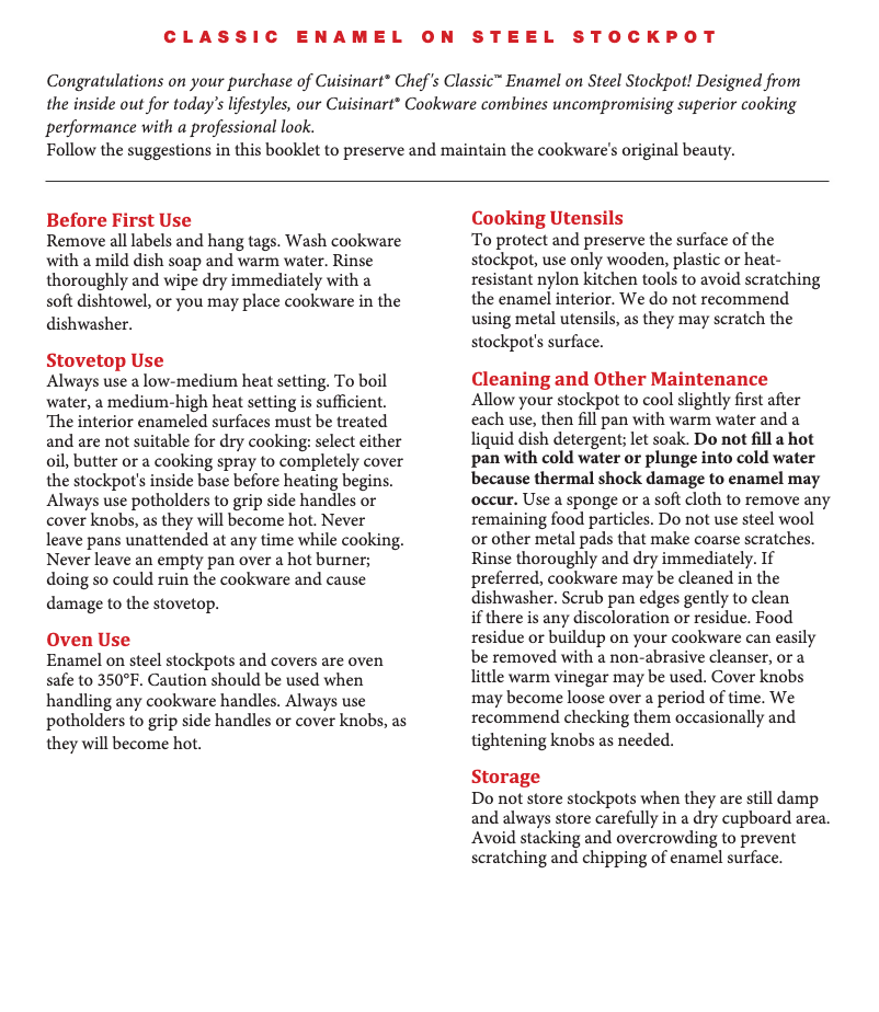 Page 1 de la notice Manuel utilisateur Cuisinart EOS166-30R