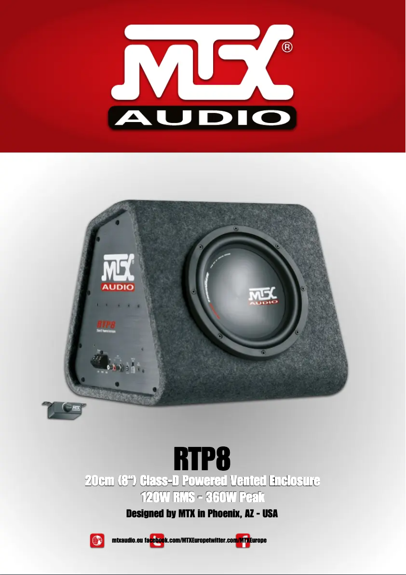 Page n°1 - Manuel utilisateur MTX Audio RTP8