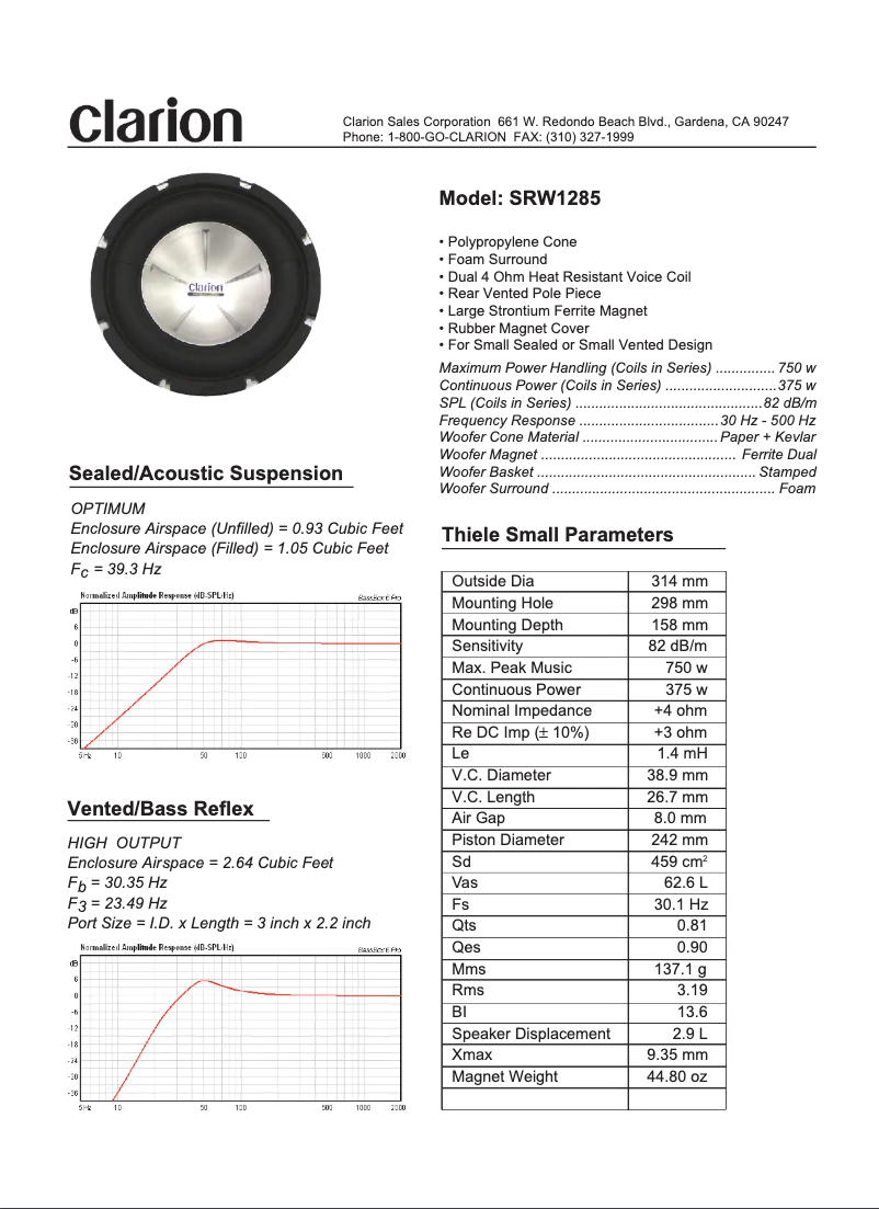 Image de la première page du manuel de l'appareil SRW1285