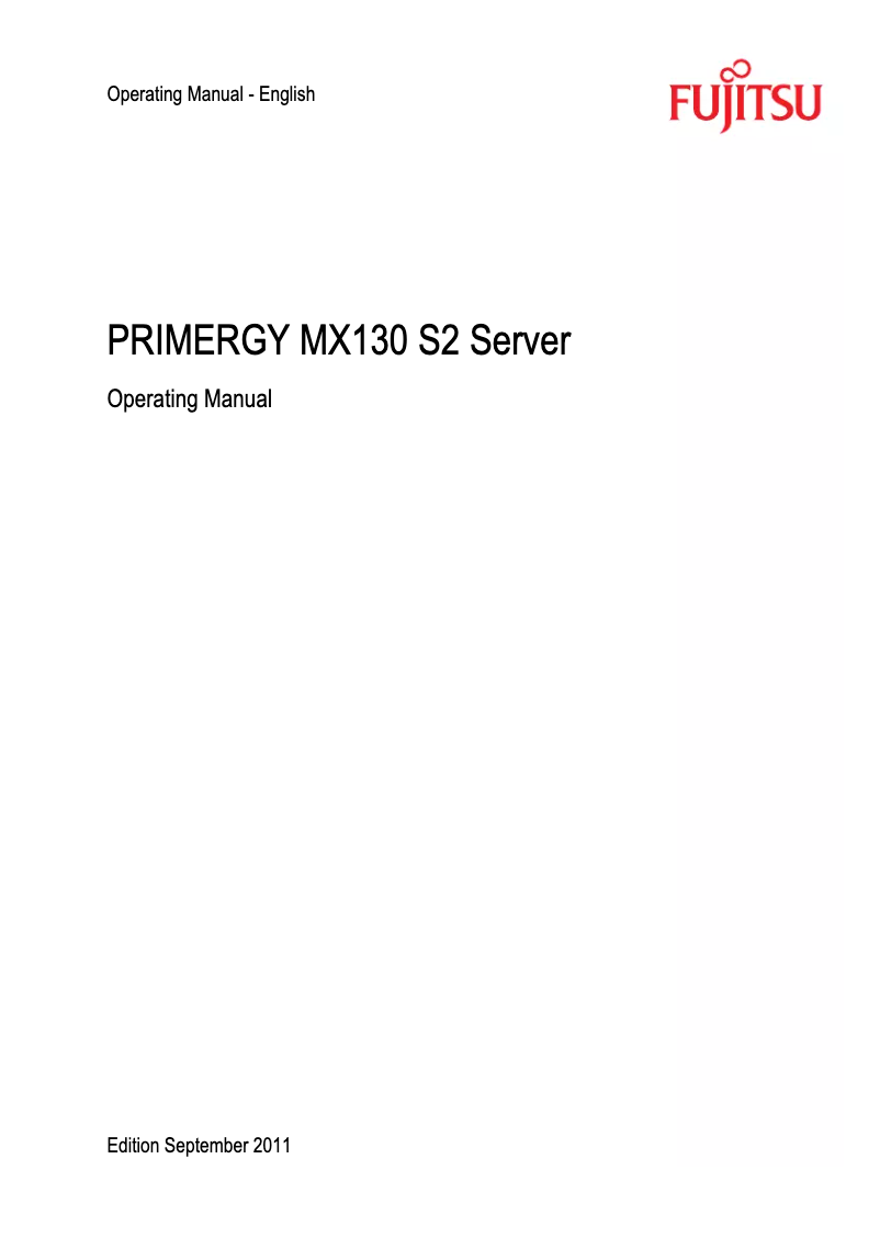 Page 1 de la notice Manuel utilisateur Fujitsu Primergy MX130 S2