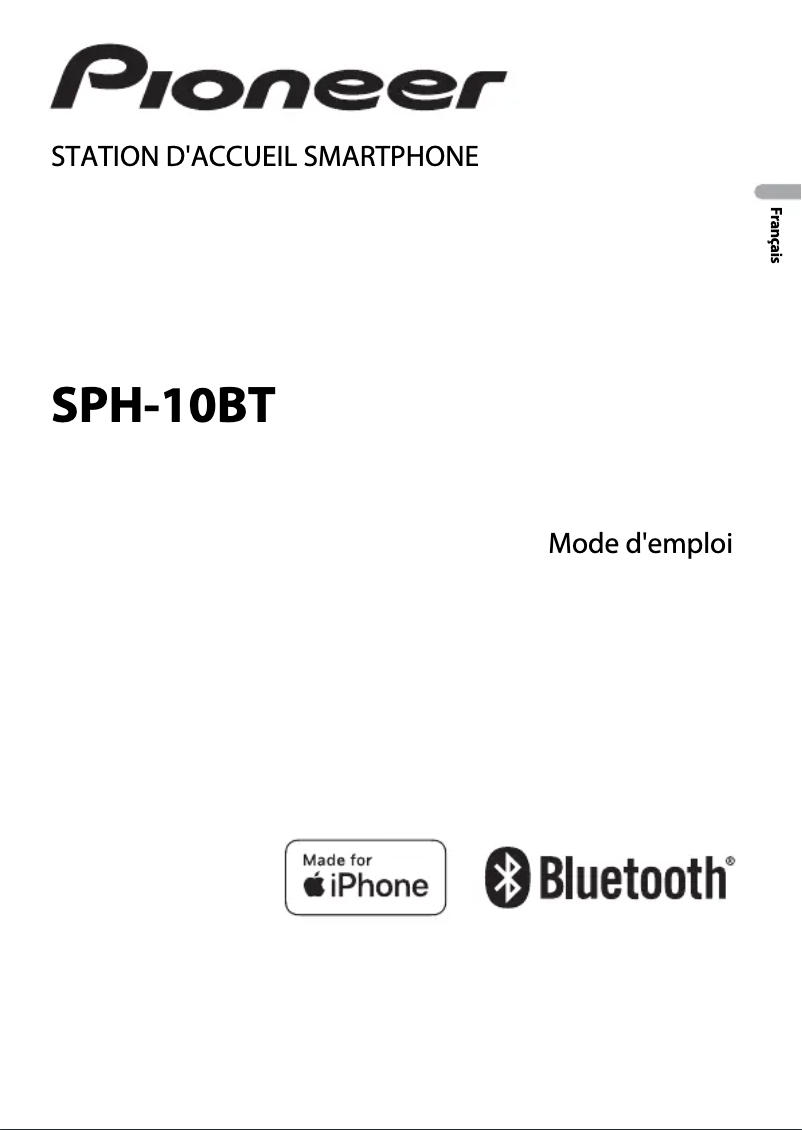 Image de la première page du manuel de l'appareil SPH-10BT
