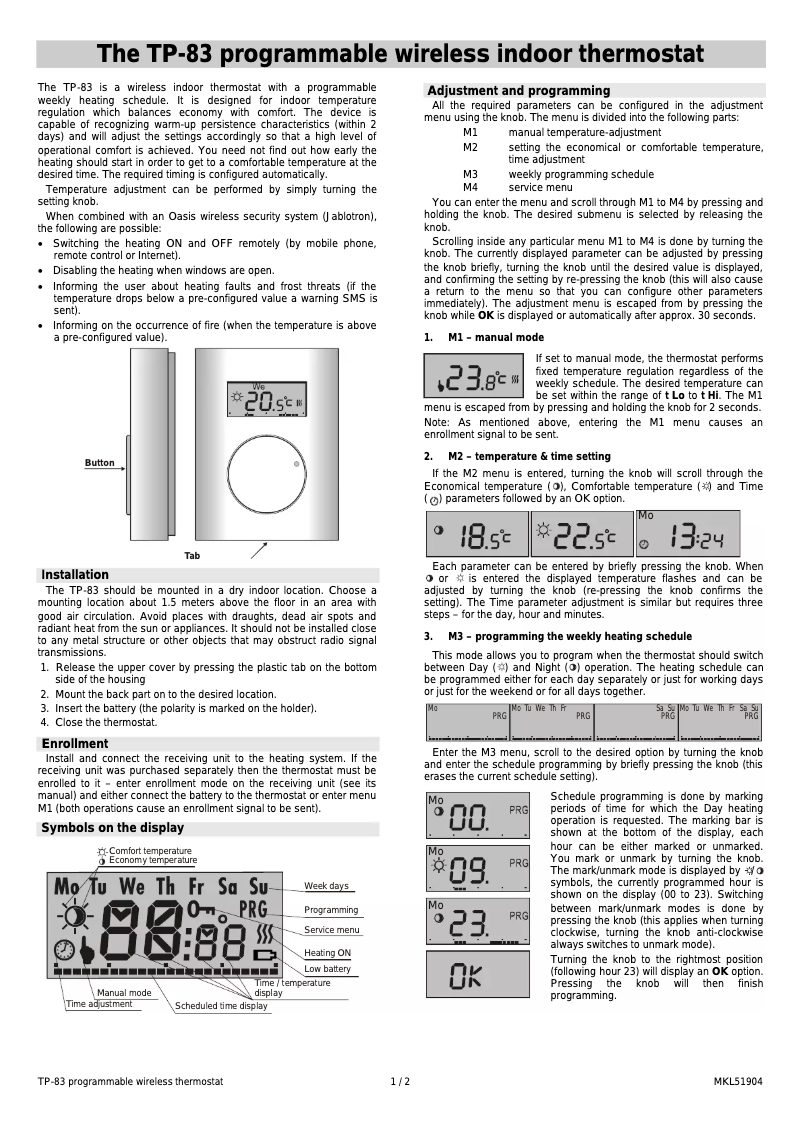Página 1 del manual Manual de usuario Joblotron TP-83