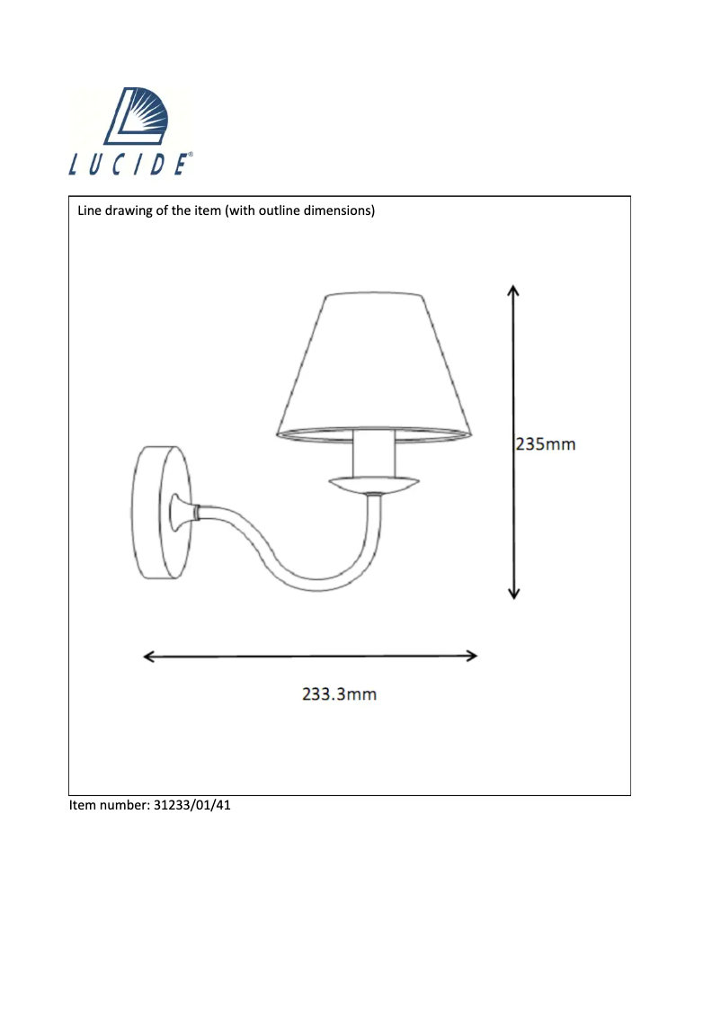 Page 1 de la notice Manuel utilisateur Lucide Campagne 31233/01/41