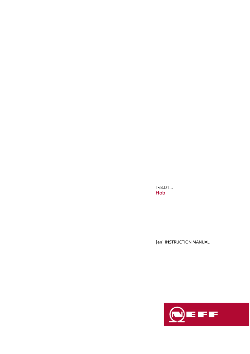 Page n°1 - Manuel d'utilisation et d'entretien Neff T48BD13N0
