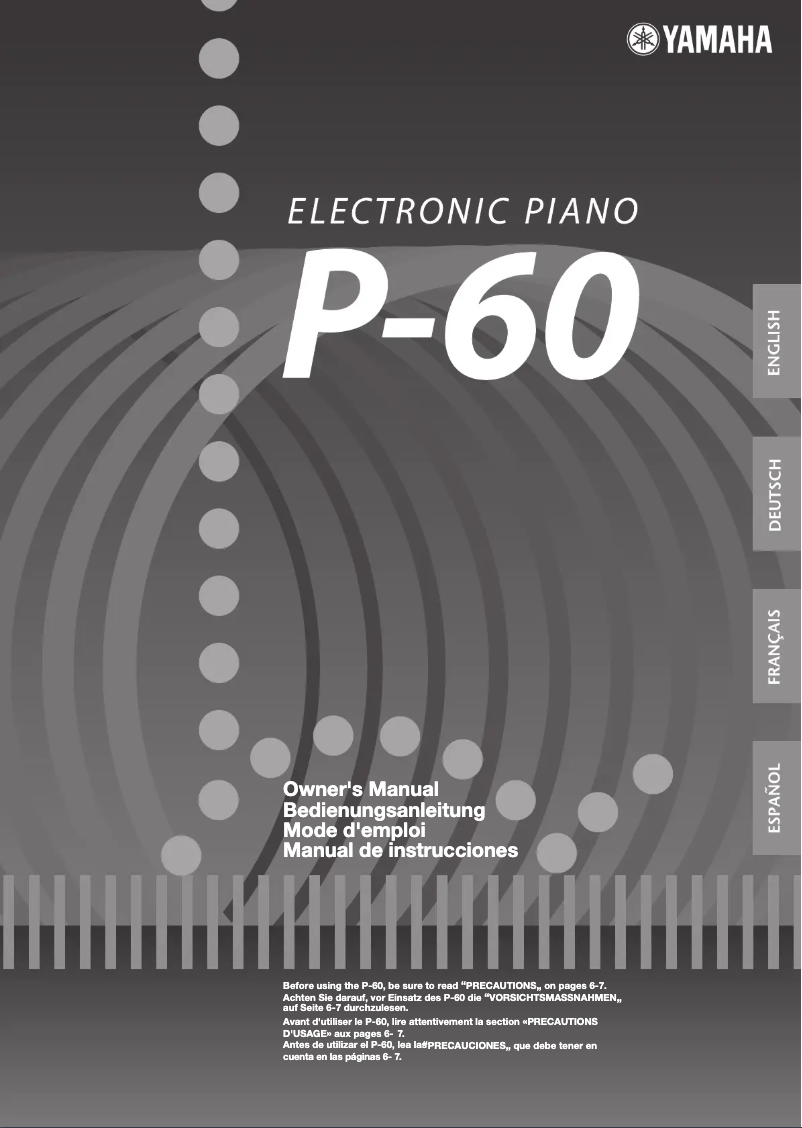 Page n°1 - Manuel utilisateur Yamaha P-60