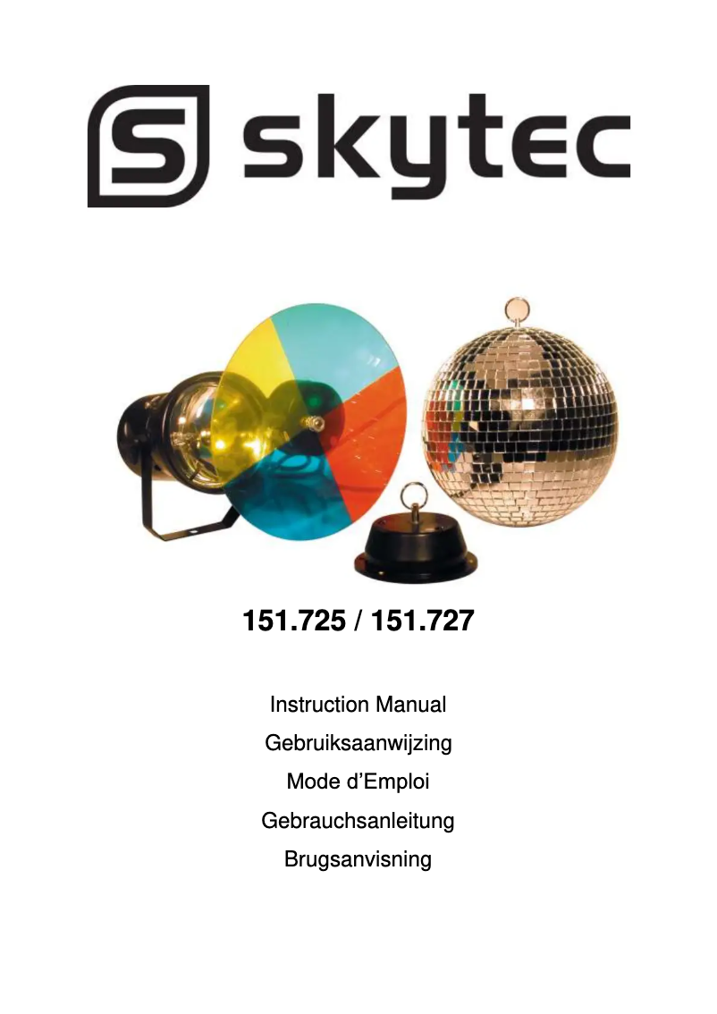 Page n°1 - Manuel utilisateur BeamZ Skytec 151.725