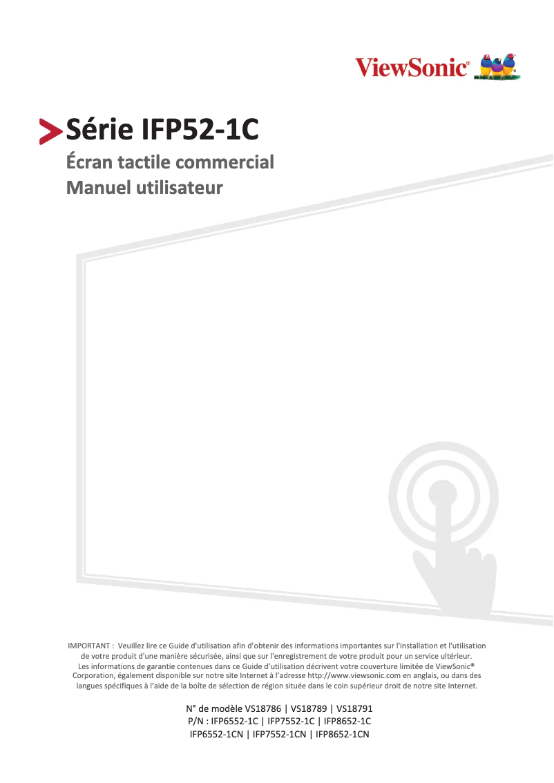 Image de la première page du manuel de l'appareil IFP6552-1C