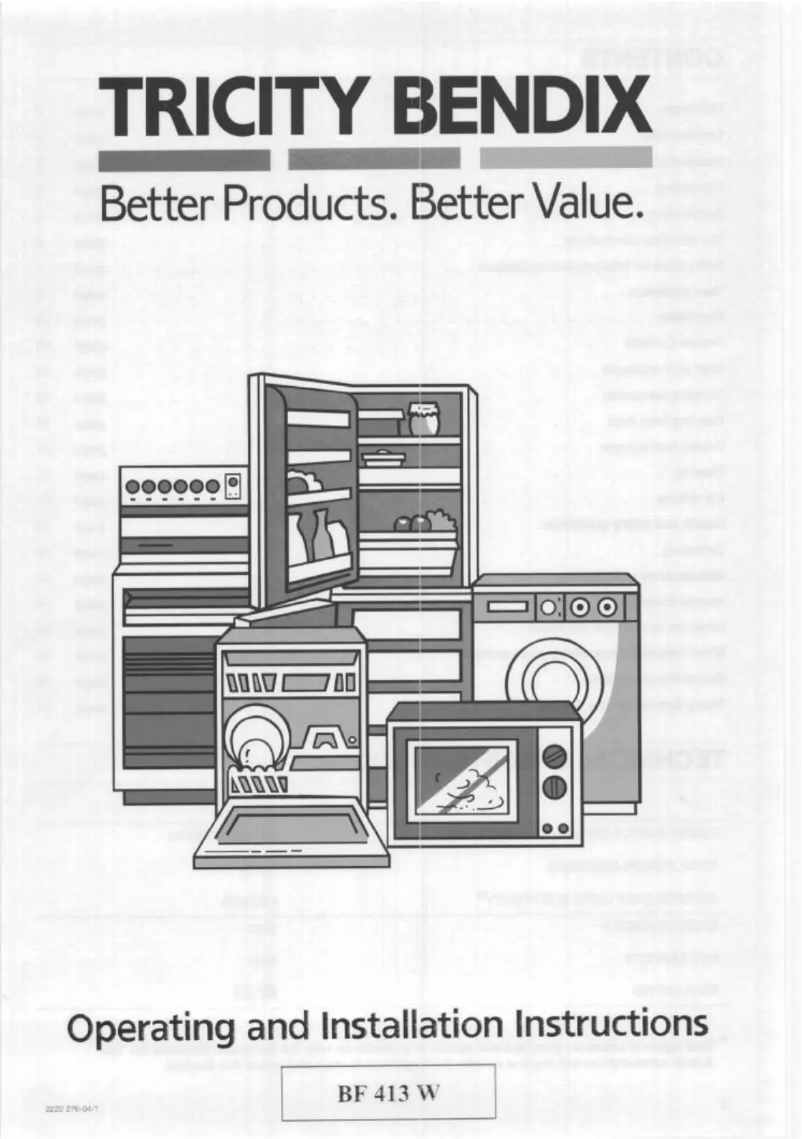 Page n°1 - Manuel utilisateur Tricity Bendix BF413W